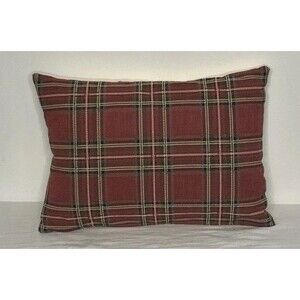 Hines Of Oxford Tartan Plaid Throw Pillow Down Filled 12x17” Lumbar Luxury Soft